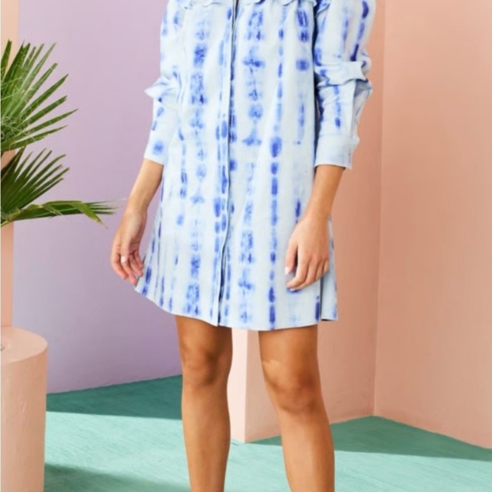Marie Oliver Sky Blue Tie-Dye Blouse
